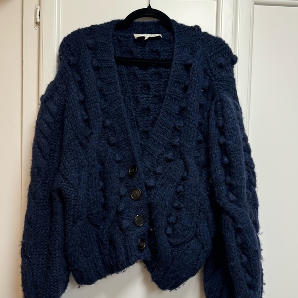 Sea Caden Cable Knit Puff Sleeve Cardigan - Picture 5 of 6